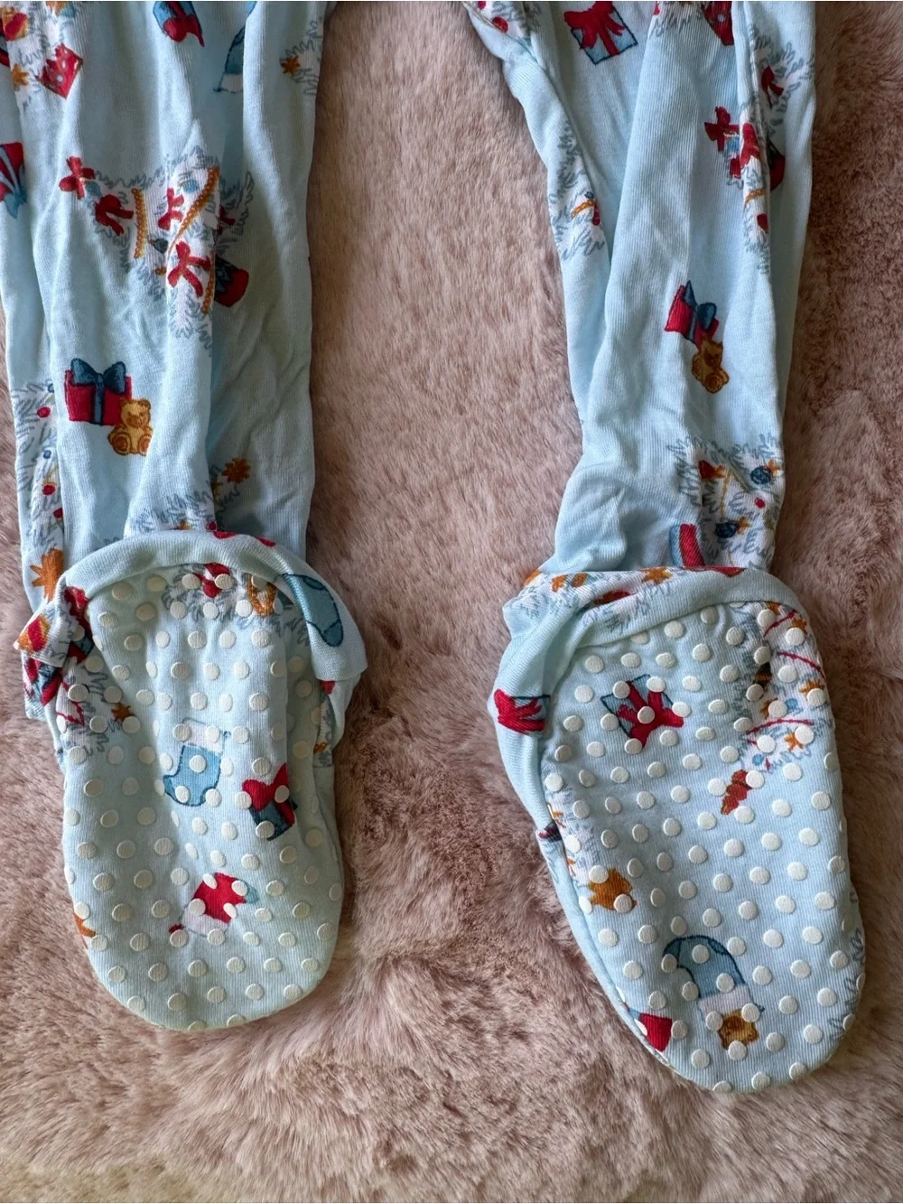 NWT Angel Dear 2-Way Zipper Footie Pajamas Vintage Christmas Trees Size 9-12mo